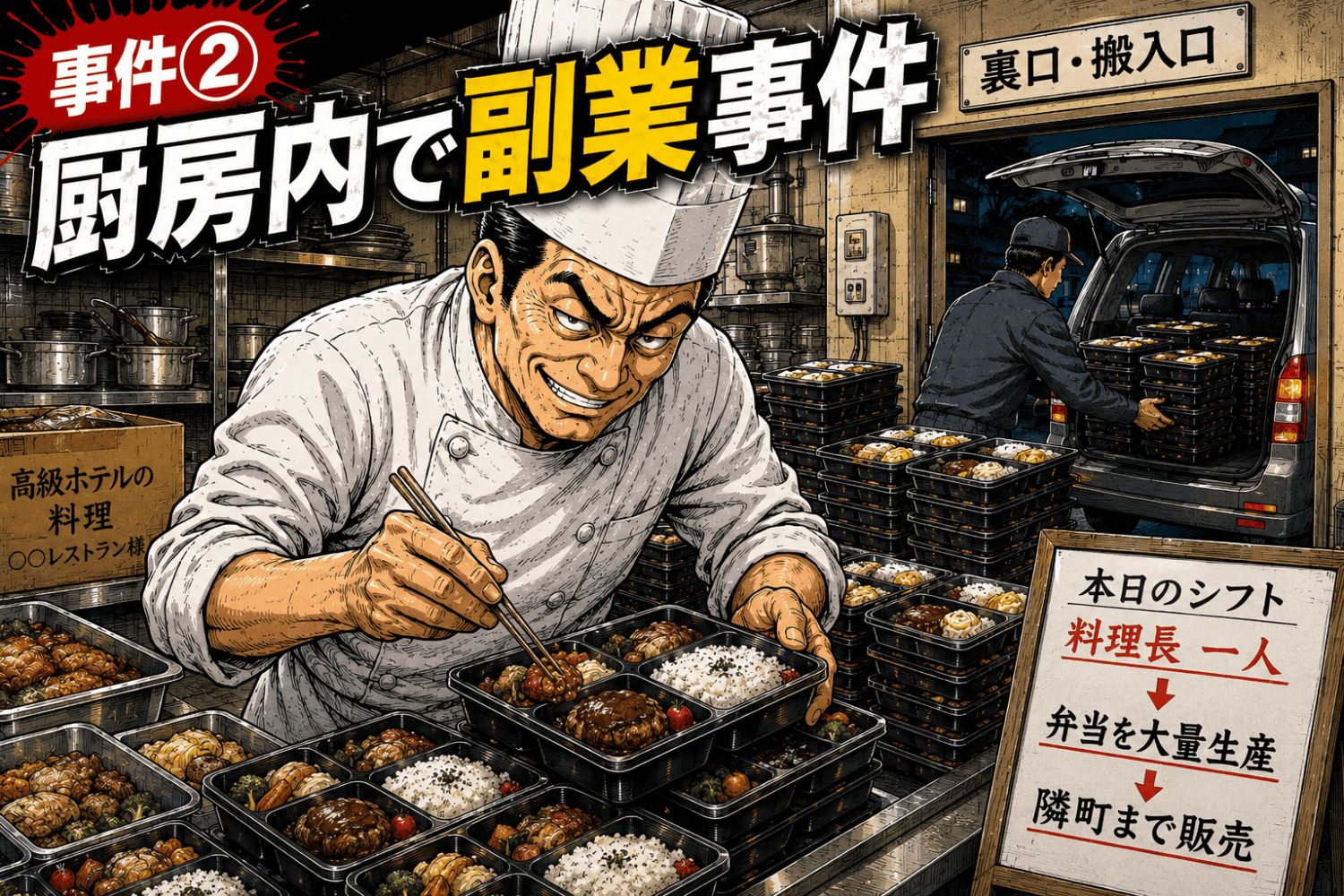 事件② 「厨房内で副業事件」